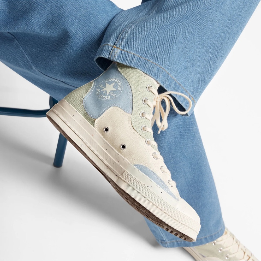 Converse Chuck 70 High Craft Mix Sneakers - Natural Summit Sage High Top Shoes - Picture 2 of 7